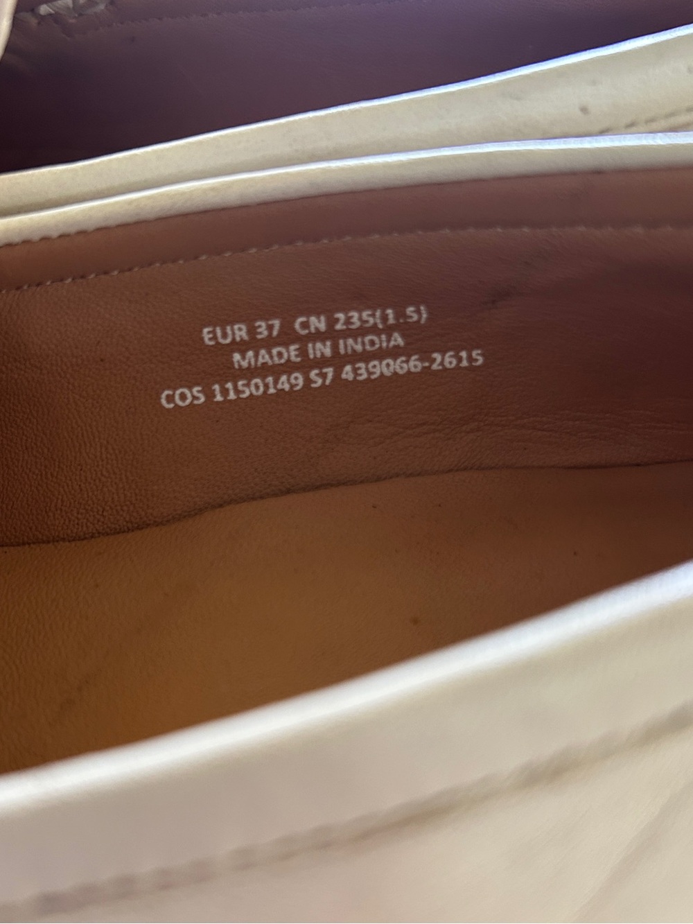 COS White/Cream Leather Loafers - Picture 5 of 9